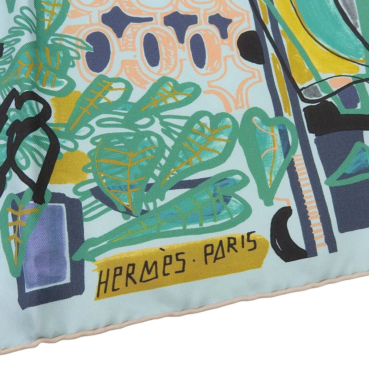 エルメス HERMES カレ90 MODERNISME TROPCAL 熱帯のモダニズム スカーフ シルク グリーン系 レディース 4600