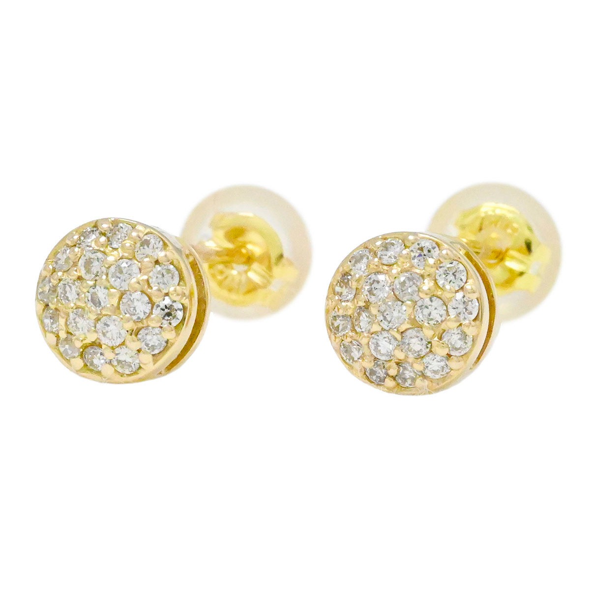 K18YG イエローゴールド ダイヤ0.13ct 0.13ct パヴェダイヤ ピアス