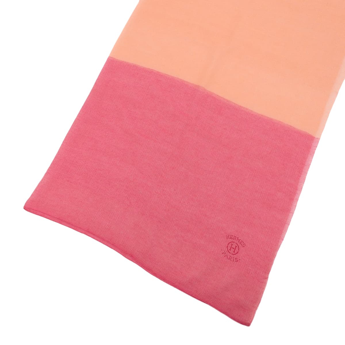 エルメス HERMES 大判 ストール 軽量素材 カシミヤ シルク ピンク×オレンジ レディース 4759