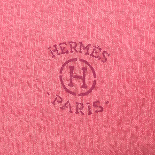 エルメス HERMES 大判 ストール 軽量素材 カシミヤ シルク ピンク×オレンジ レディース 4759
