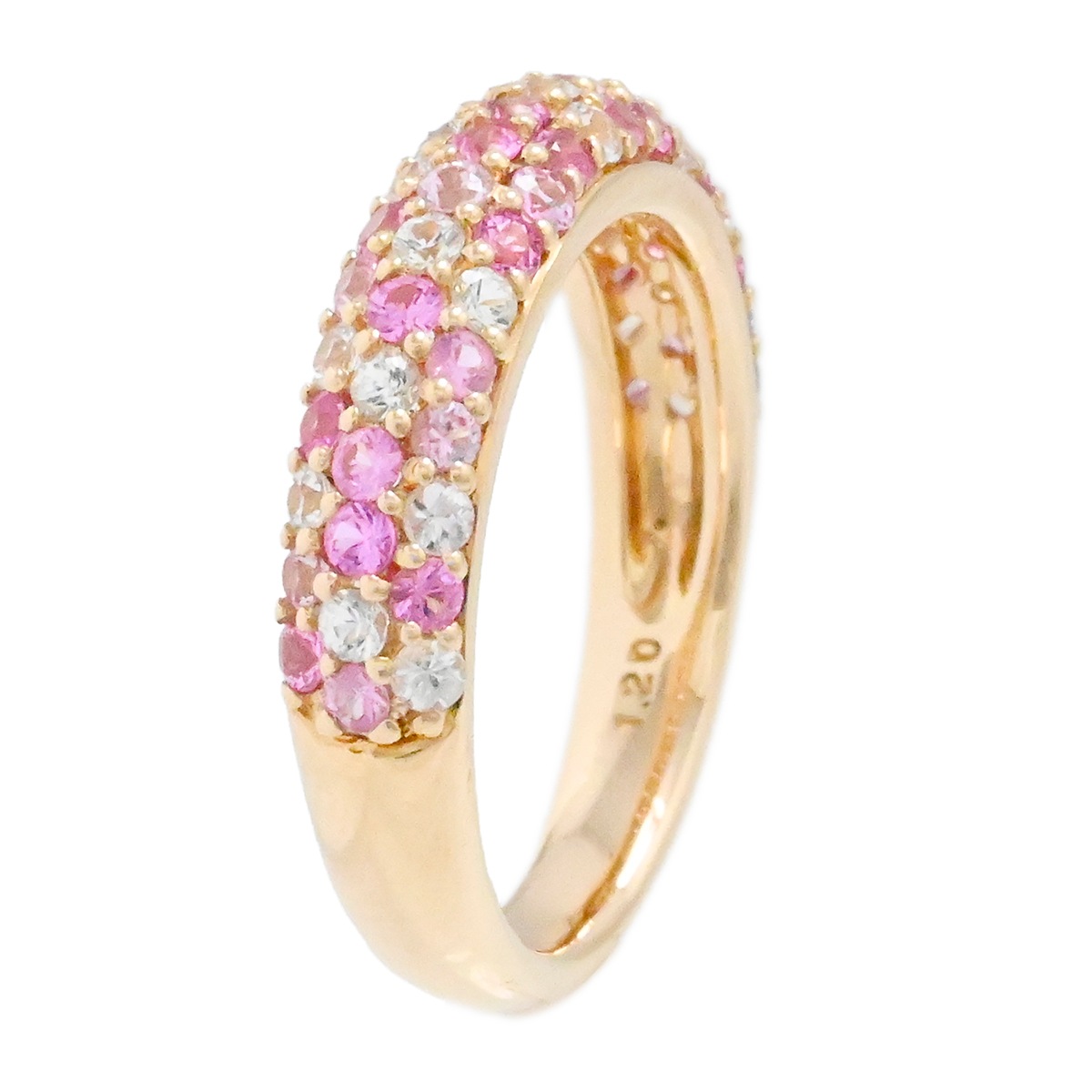 ノンブランド K18PG ピンクゴールド ピンクサファイア×マルチカラーサファイア 1.20ct リング サイズ12号 レディース ジュエリー  2058
