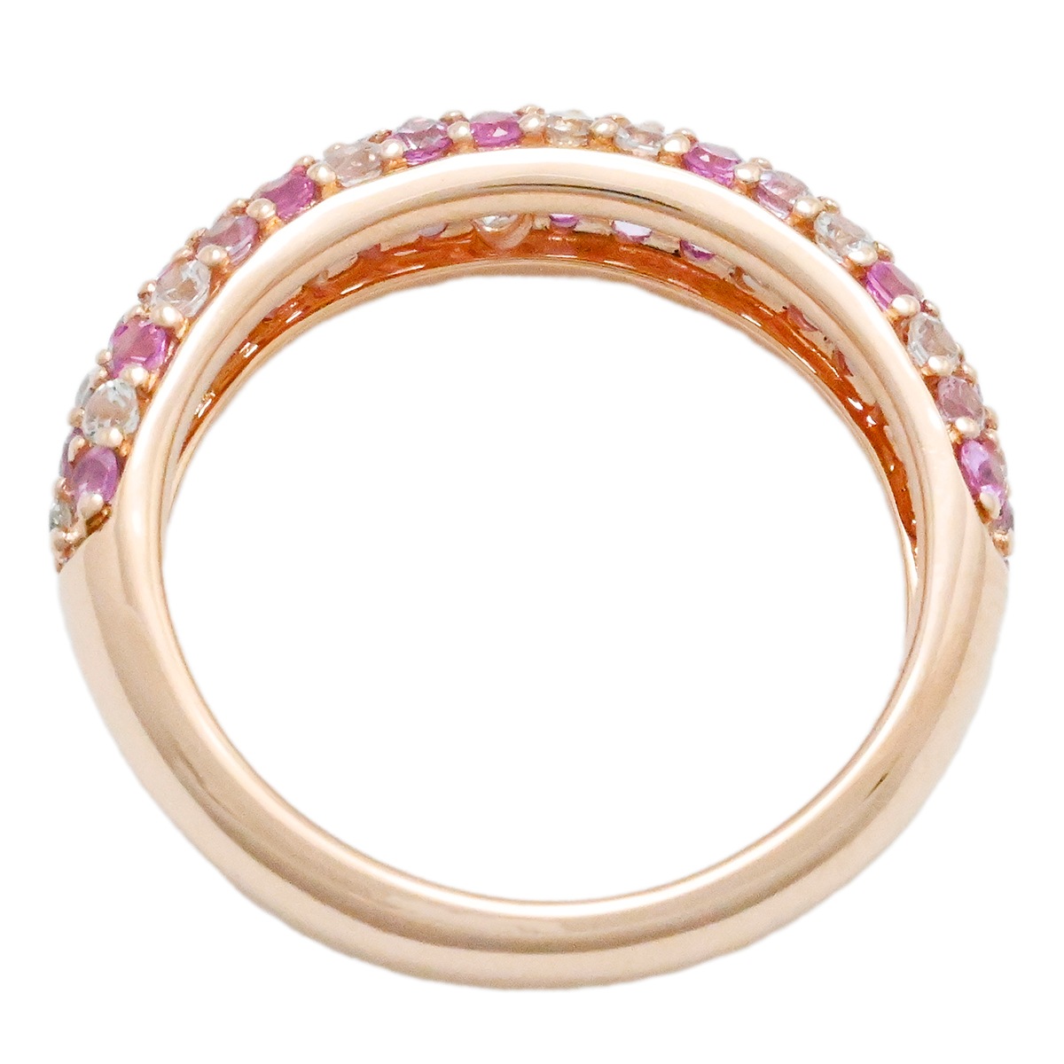 ノンブランド K18PG ピンクゴールド ピンクサファイア×マルチカラーサファイア 1.20ct リング サイズ12号 レディース ジュエリー  2058