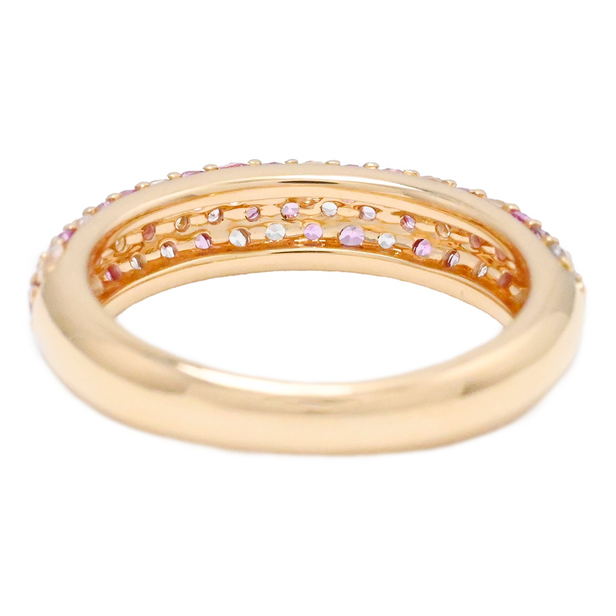 ノンブランド K18PG ピンクゴールド ピンクサファイア×マルチカラーサファイア 1.20ct リング サイズ12号 レディース ジュエリー  2058