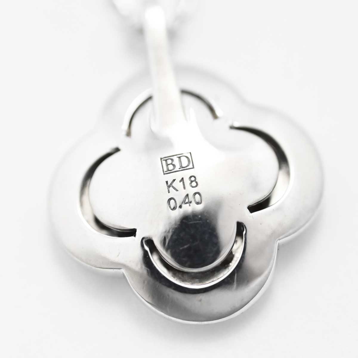 カシケイ Kashikey K18ＷG ホワイトゴールド 750WG アンフォゲッタブル クローバー ブラウンダイヤ0.40ct  ネックレス レディース  3516