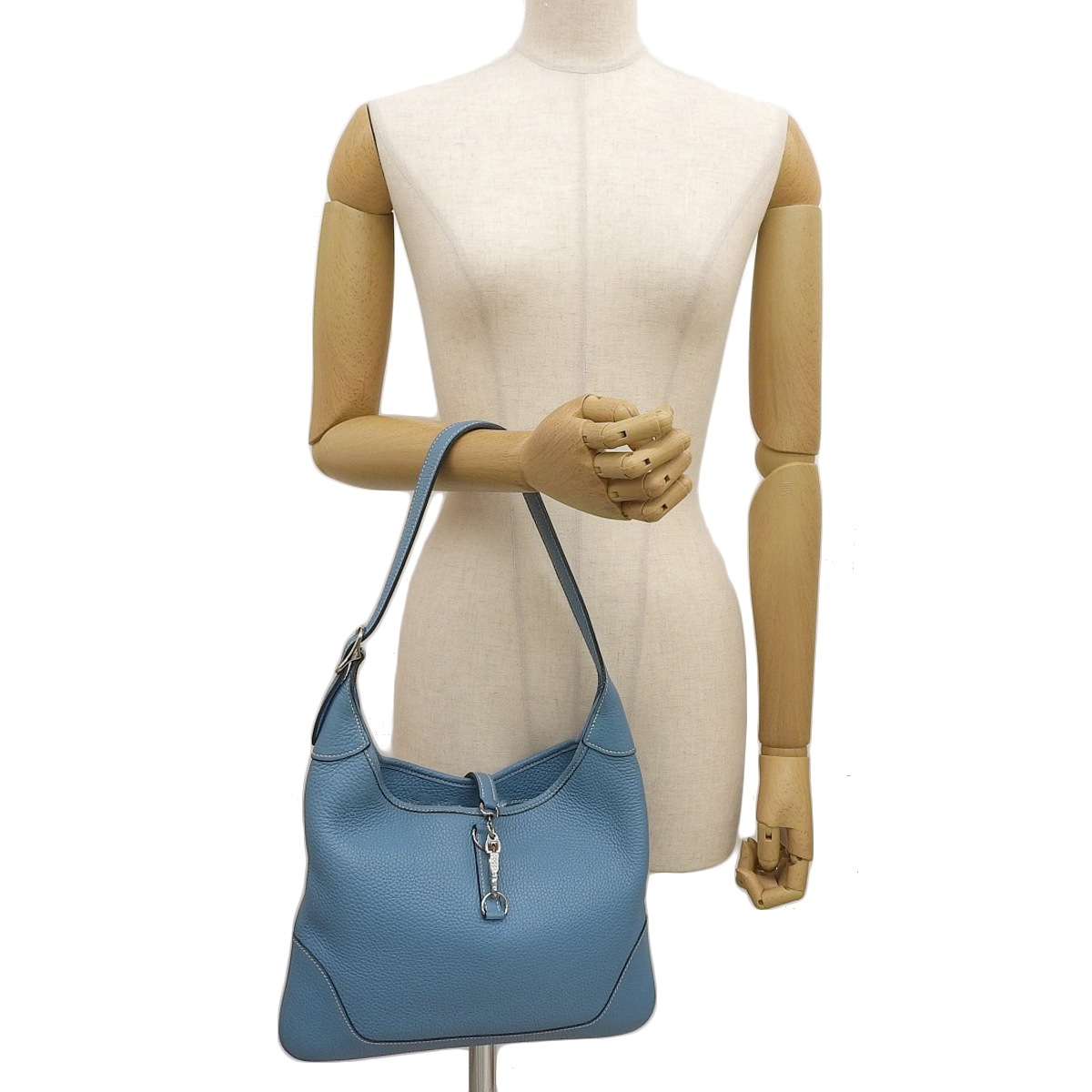 エルメス HERMES トリム31 ショルダーバッグ 肩掛け トリヨンレザー ブルージーン レディース □I刻印 4440