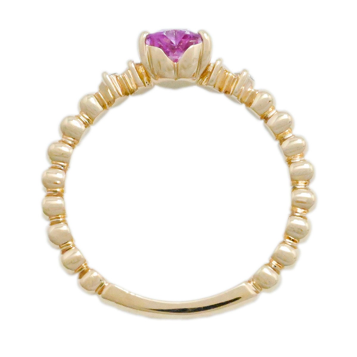 ポンテヴェッキオ Ponte Vecchio K18PG ピンクゴールド ピンクサファイア0.30ctダイヤ0.05ct ピンキーリング 5号 レディース  3795