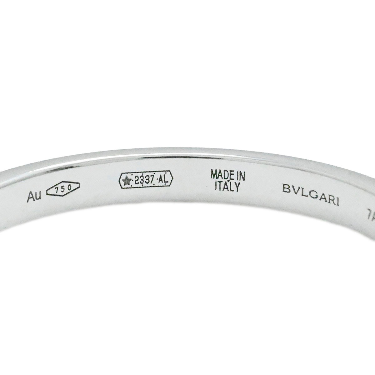 ブルガリ BVLGARI 750WG K18WG ホワイトゴールド ダイヤ ローマアモール ハーフエタニティリング サイズ52 レディース  3956