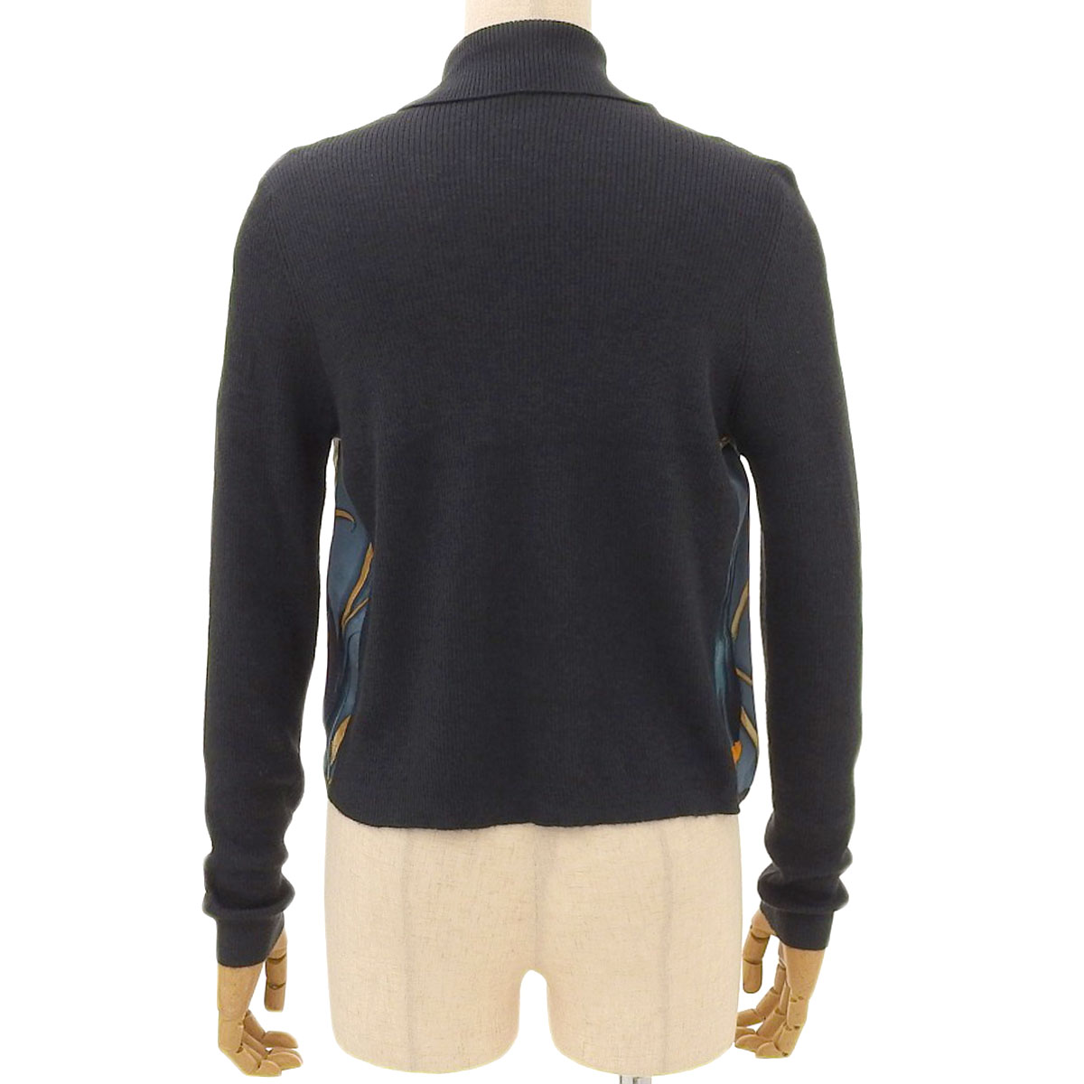 エルメス HERMES プルオーバー 長袖 シャツ ニット シルク カシミヤ グリーン系 ME レディース 8897