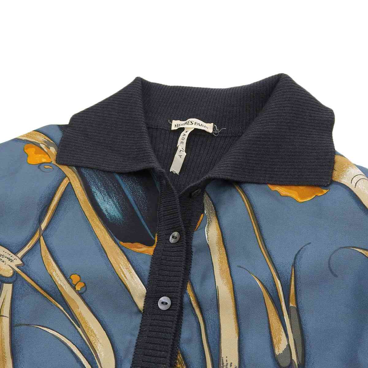 エルメス HERMES プルオーバー 長袖 シャツ ニット シルク カシミヤ グリーン系 ME レディース 8897