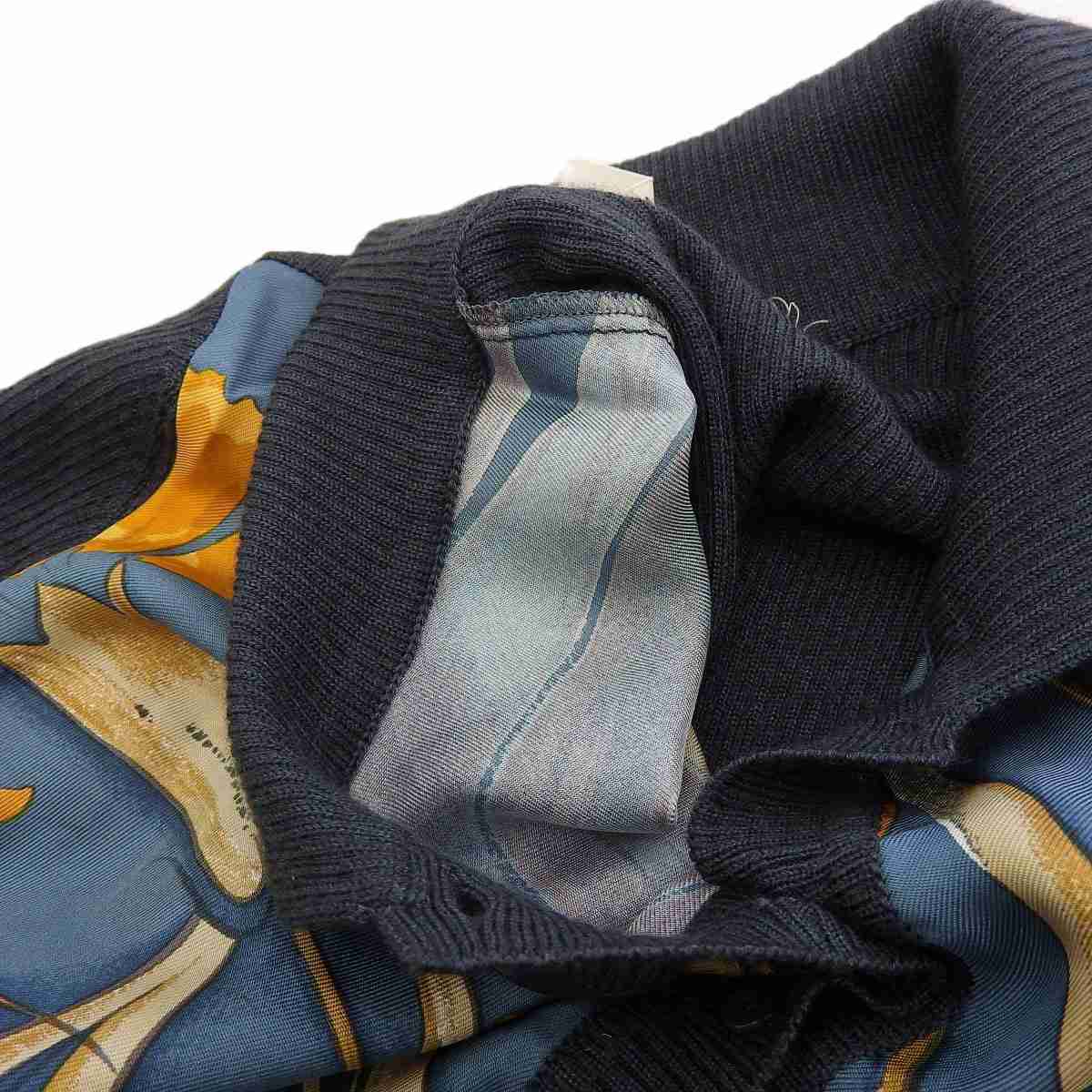 エルメス HERMES プルオーバー 長袖 シャツ ニット シルク カシミヤ グリーン系 ME レディース 8897