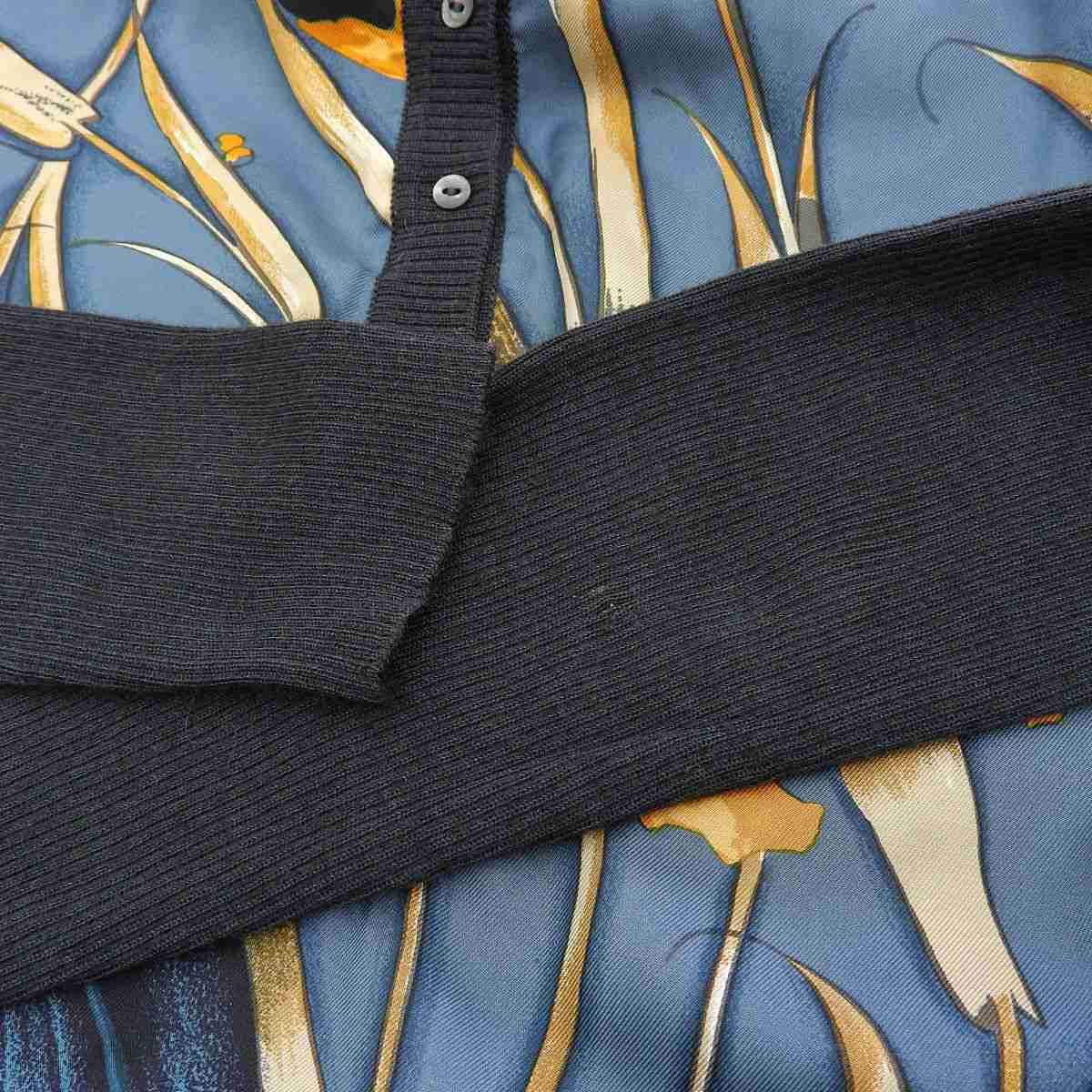 エルメス HERMES プルオーバー 長袖 シャツ ニット シルク カシミヤ グリーン系 ME レディース 8897