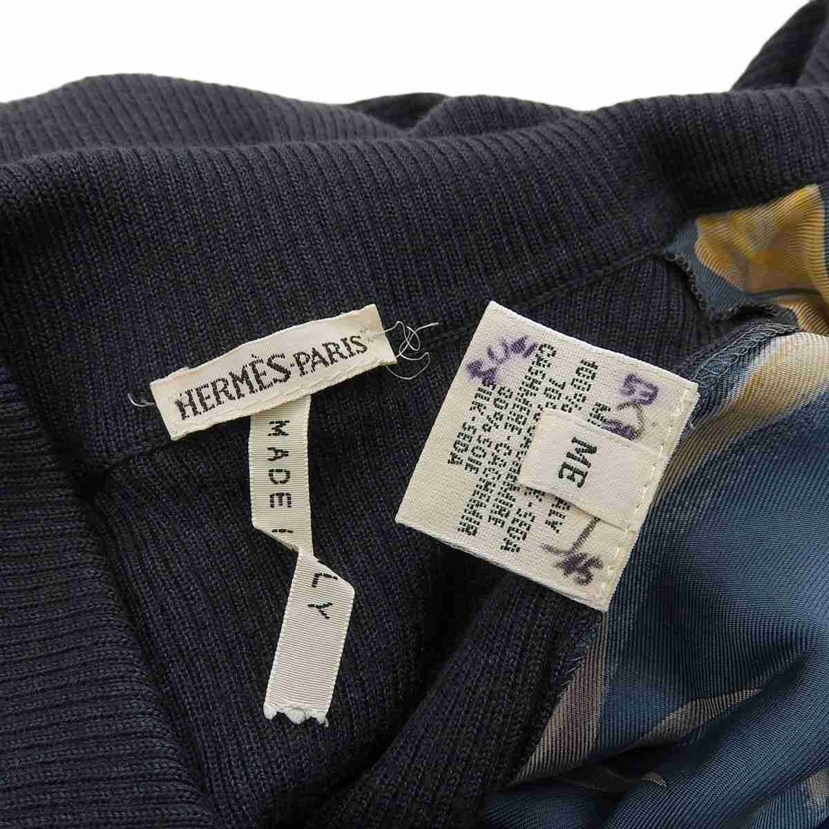 エルメス HERMES プルオーバー 長袖 シャツ ニット シルク カシミヤ グリーン系 ME レディース 8897