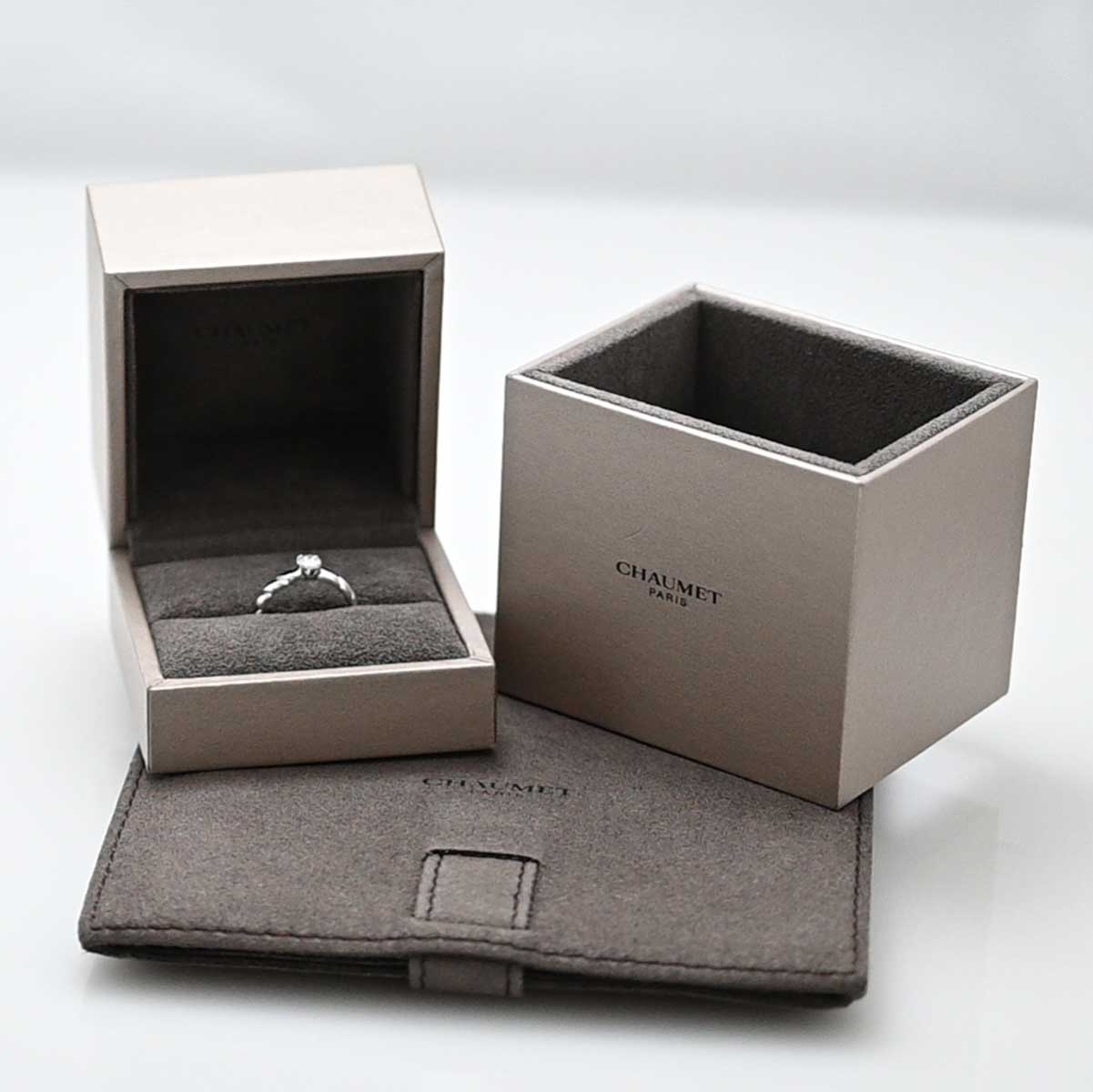 ショーメ CHAUMET Pt950 プラチナ ダイヤ0.30ct トルサード トリニティ リング 12号 レディース  3287