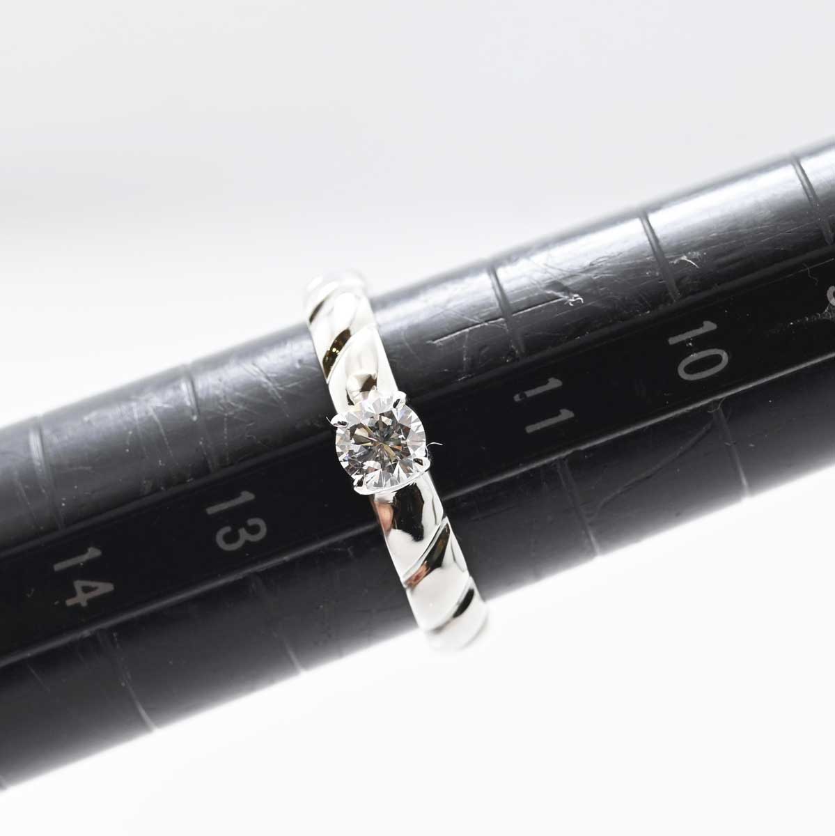 ショーメ CHAUMET Pt950 プラチナ ダイヤ0.30ct トルサード トリニティ リング 12号 レディース  3287