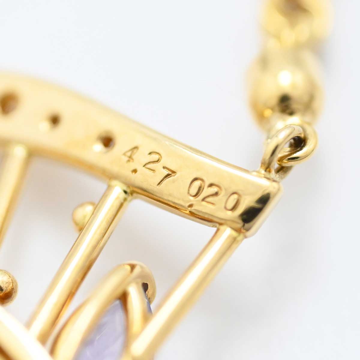 タムラシュンイチ Ｋ18YG イエローゴールド PT900 プラチナ ボルダーオパール4.27ct ダイヤ0.20ct マルチストーン ネックレス 作家  3517