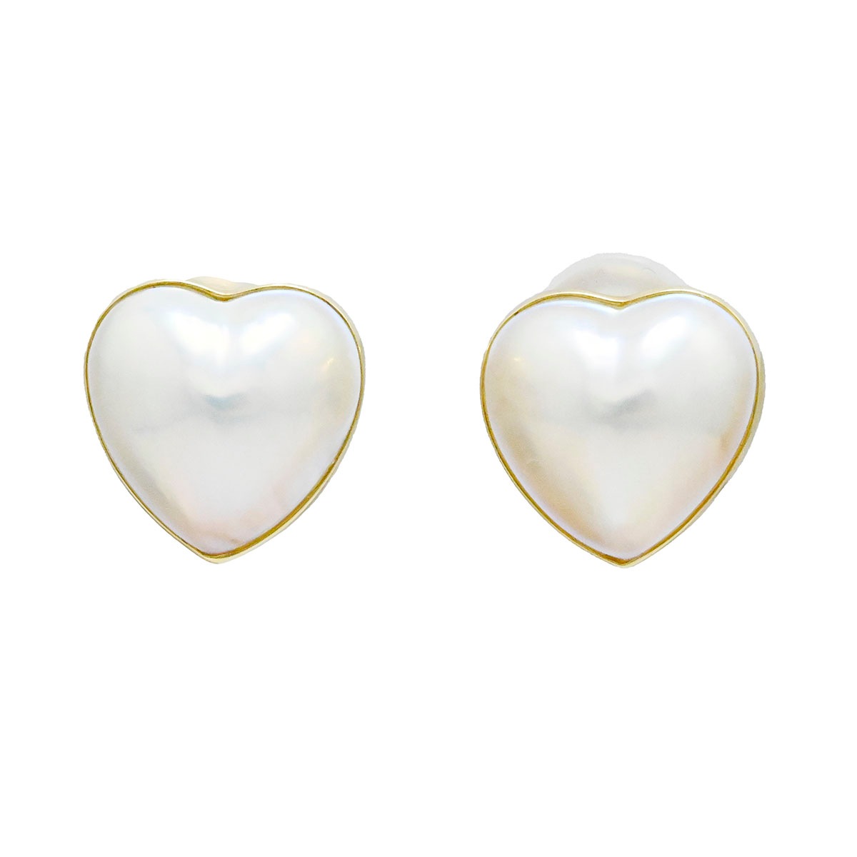  K18ＹG イエローゴールド マベパール ハートモチーフ イヤリング レディース  3760