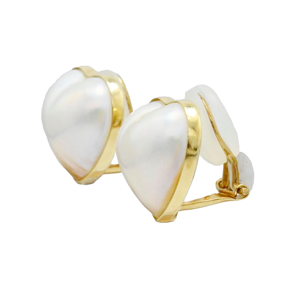  K18ＹG イエローゴールド マベパール ハートモチーフ イヤリング レディース  3760