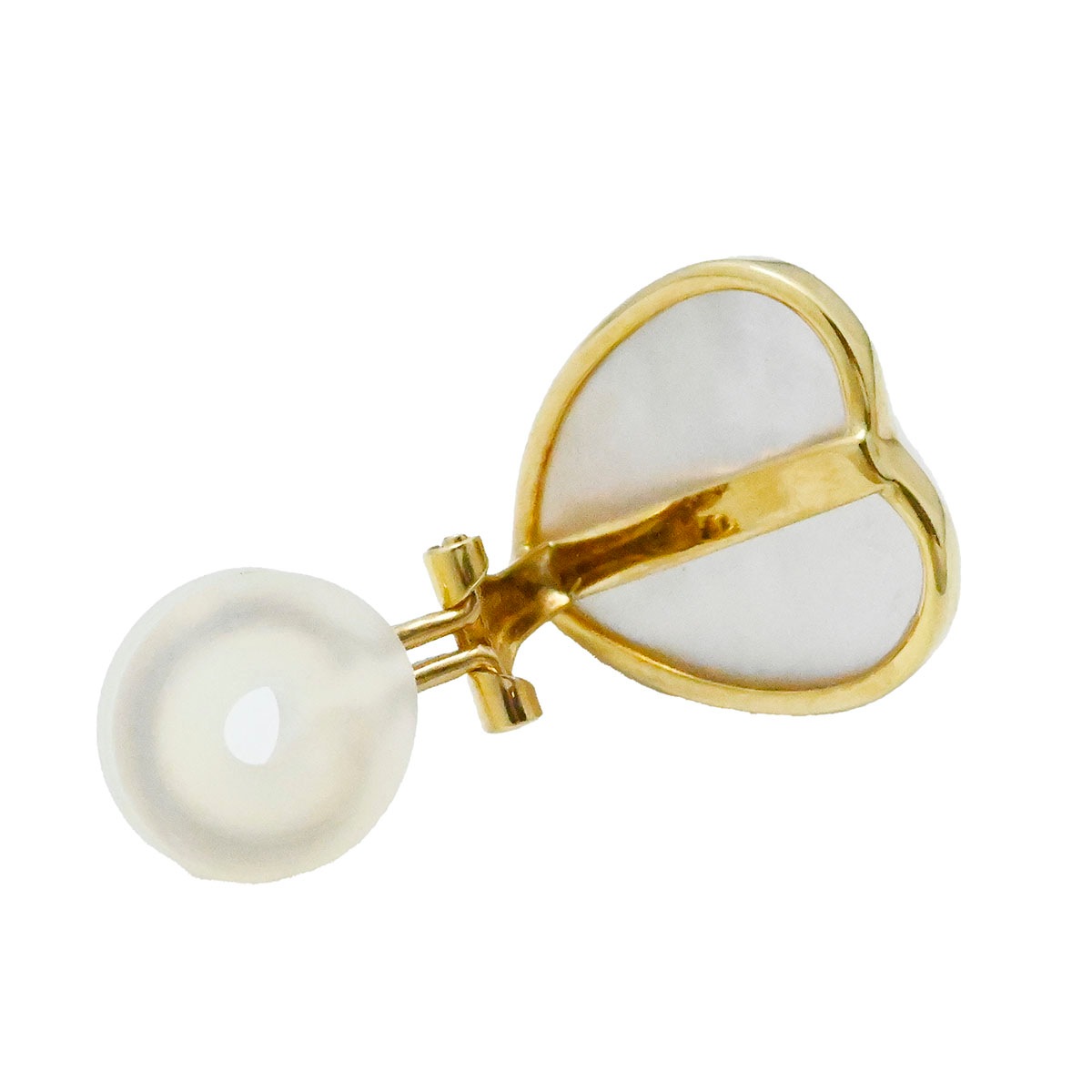  K18ＹG イエローゴールド マベパール ハートモチーフ イヤリング レディース  3760