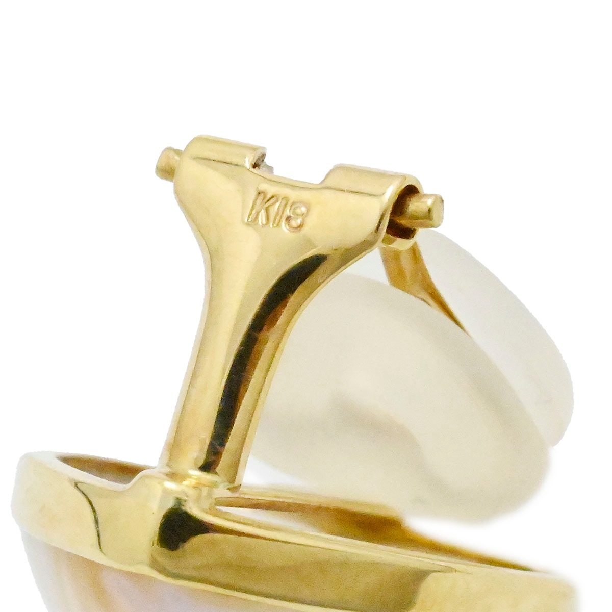  K18ＹG イエローゴールド マベパール ハートモチーフ イヤリング レディース  3760