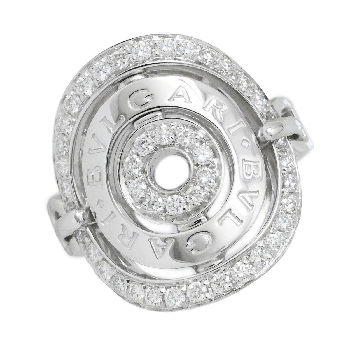 ブルガリ BVLGARI 750WG K18WG ホワイトゴールド アストラーレ チェルキ ダイヤ リング サイズ17  3878