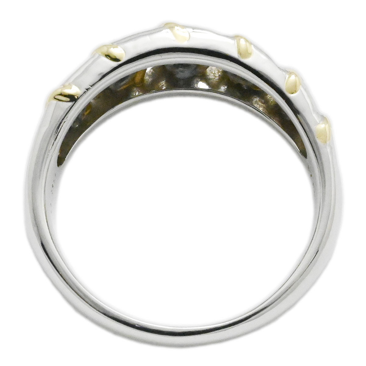 星の砂 HOSHINOSUNA K18YG/PT900 ダイヤ0.39ct イエローゴールド プラチナ ダイヤモンド リング サイズ17号 レディース  3957