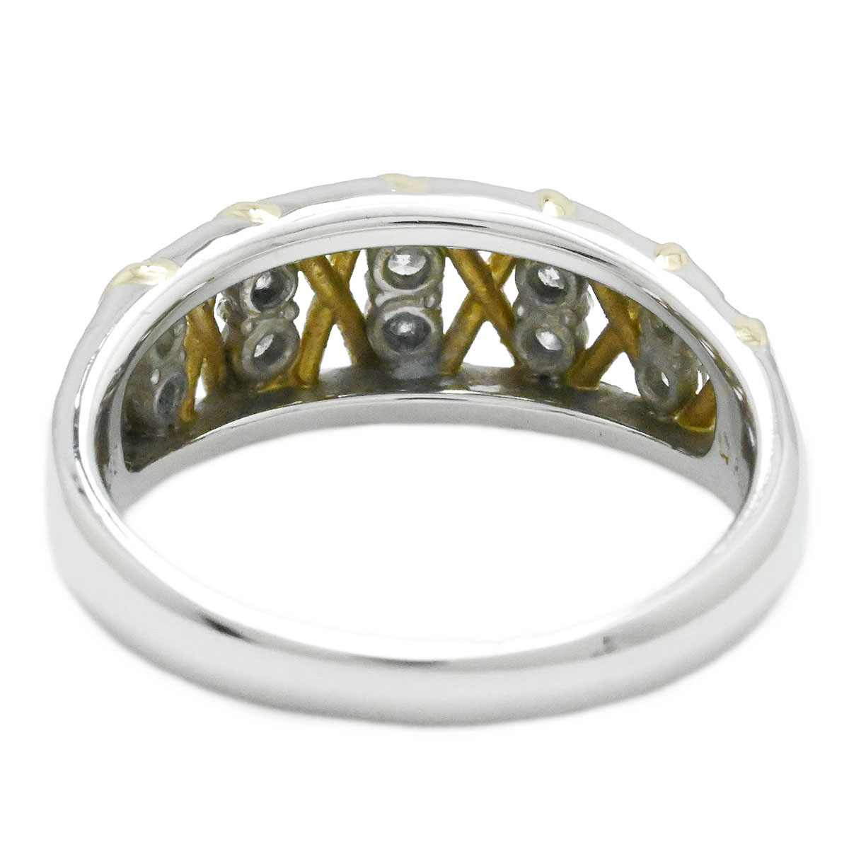 星の砂 HOSHINOSUNA K18YG/PT900 ダイヤ0.39ct イエローゴールド プラチナ ダイヤモンド リング サイズ17号 レディース  3957