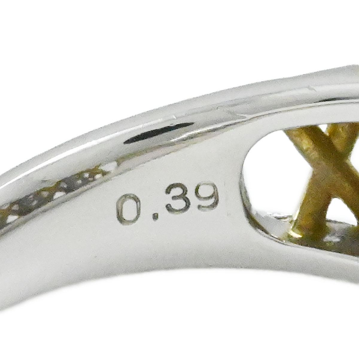 星の砂 HOSHINOSUNA K18YG/PT900 ダイヤ0.39ct イエローゴールド プラチナ ダイヤモンド リング サイズ17号 レディース  3957