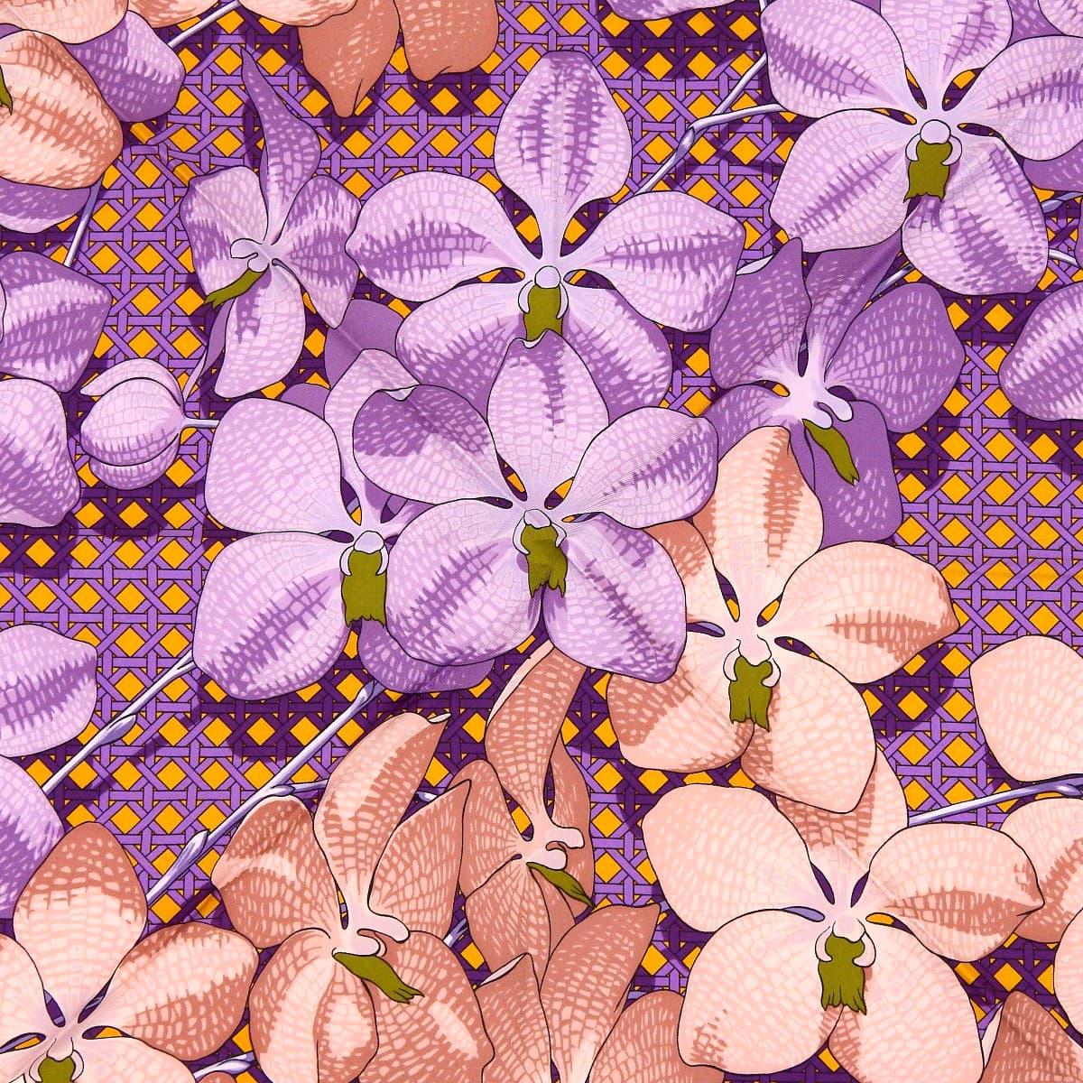 エルメス HERMES カレ90 SOUVENIRS D'ASIE アジアの想い出 プルメリア スカーフ シルク パープル レディース 4761