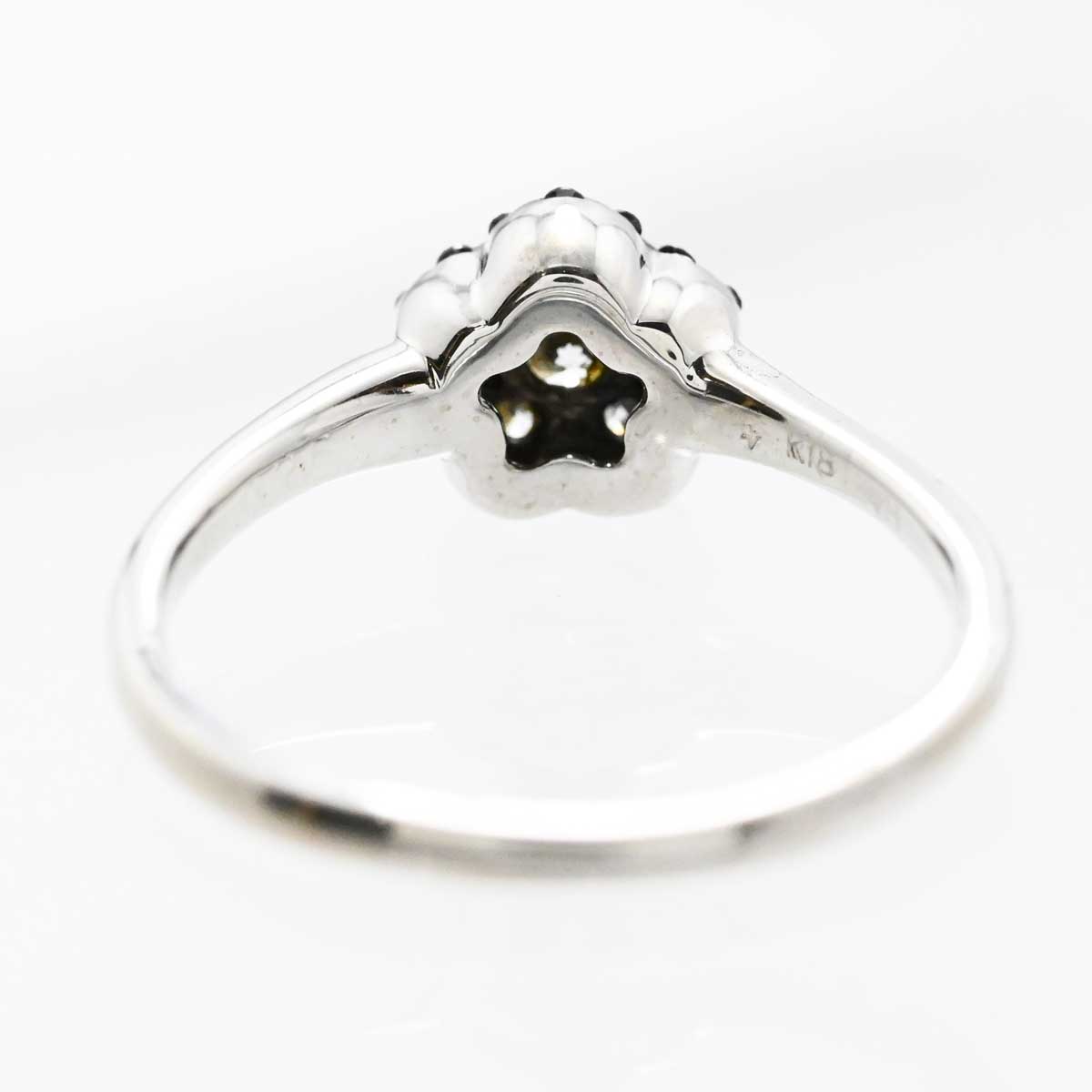 ポンテヴェキオ PONTE VECCHIO K18WG ホワイトゴールド ダイヤ0.26ct ブラックダイヤ0.10ct リング 12号  3424