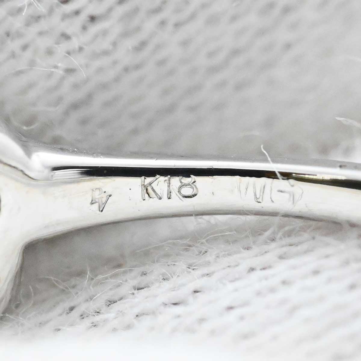 ポンテヴェキオ PONTE VECCHIO K18WG ホワイトゴールド ダイヤ0.26ct ブラックダイヤ0.10ct リング 12号  3424