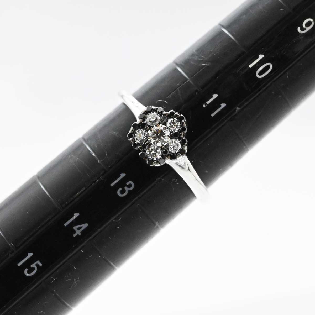 ポンテヴェキオ PONTE VECCHIO K18WG ホワイトゴールド ダイヤ0.26ct ブラックダイヤ0.10ct リング 12号  3424