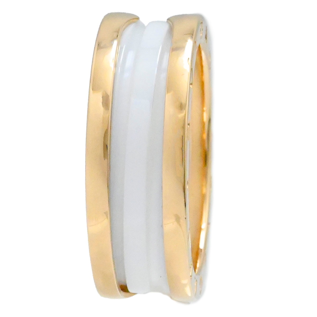 ブルガリ BVLGARI 750PG ピンクゴールド ビーゼロワン B-ZERO1 ホワイトセラミック 2バンドリング サイズ62 メンズ レディース  3879