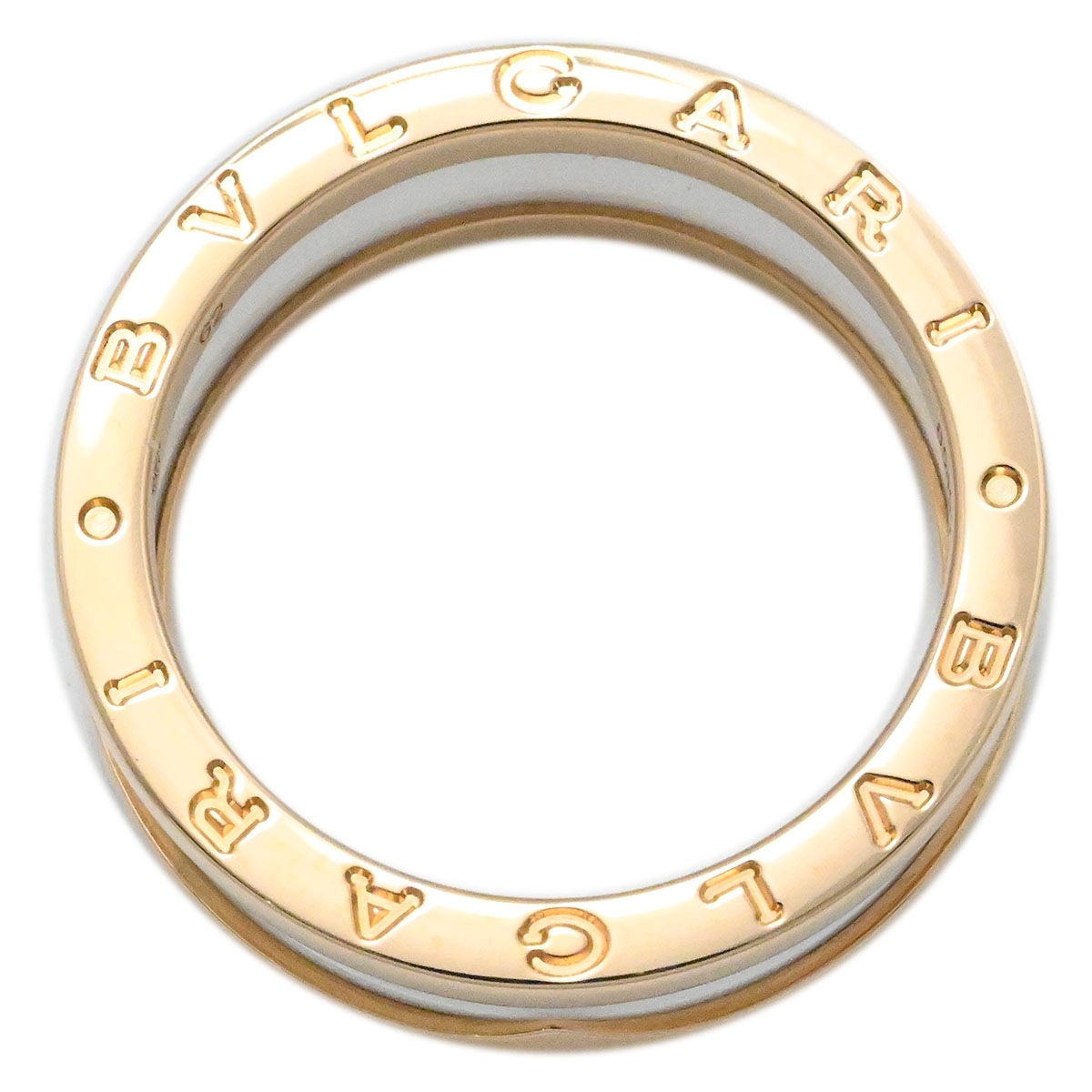 ブルガリ BVLGARI 750PG ピンクゴールド ビーゼロワン B-ZERO1 ホワイトセラミック 2バンドリング サイズ62 メンズ レディース  3879