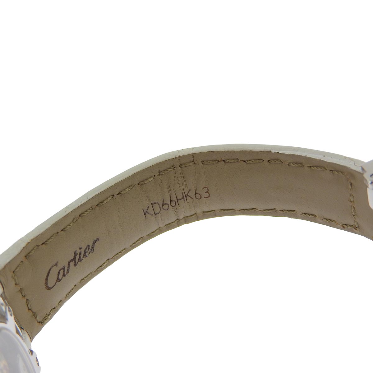 カルティエ CARTIER パシャグリッド32 レディース オートマ 腕時計 純正レザーベルト クロコ ダイアモンド 18K 750WG 8949
