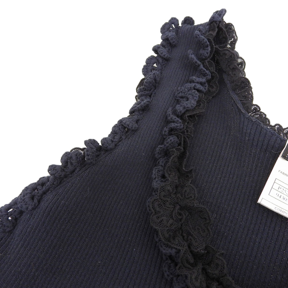 シャネル CHANEL ノースリーブ トップス タンクトップ コットン ネイビー 40 レディース 05C P25259V01783 4011