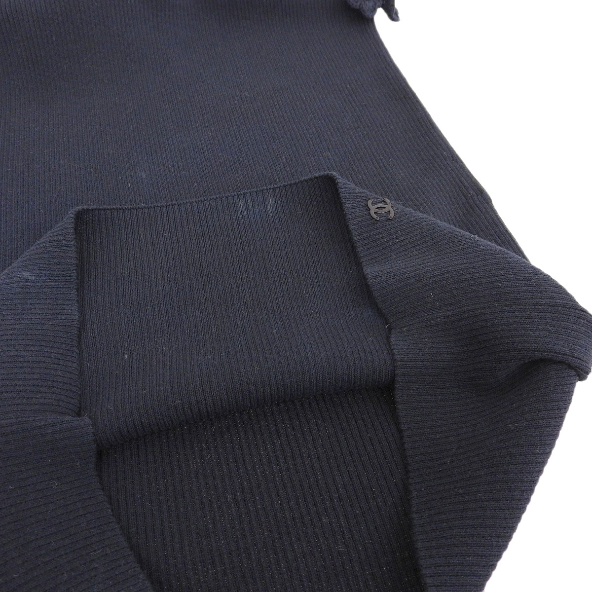 シャネル CHANEL ノースリーブ トップス タンクトップ コットン ネイビー 40 レディース 05C P25259V01783 4011