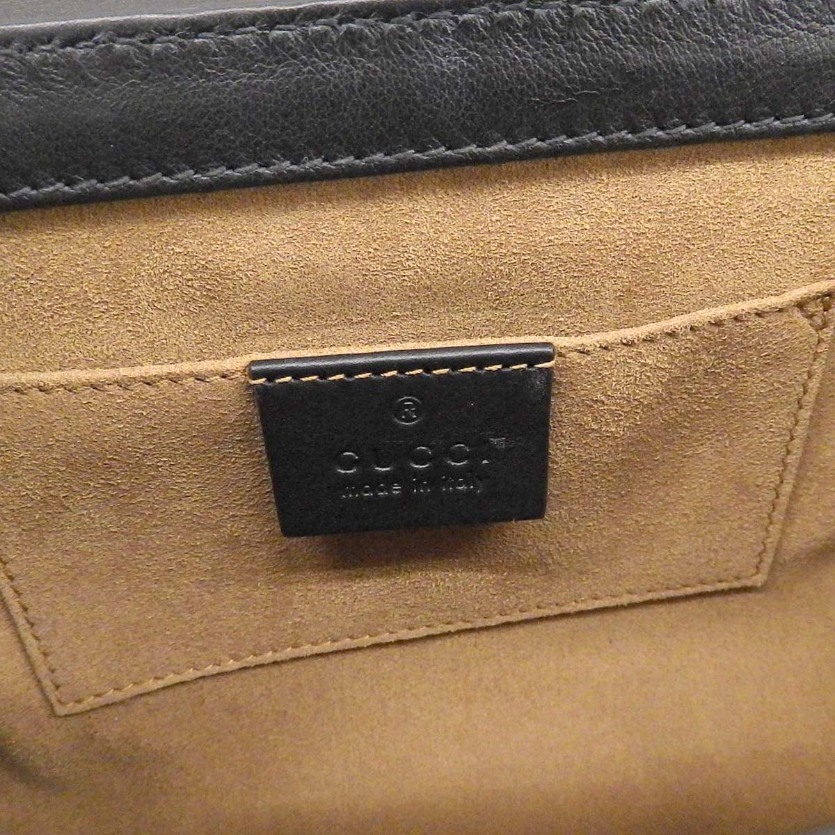 グッチ GUCCI パドロック チェーンショルダー ショルダーバッグ GGスプリームキャンバス レザー ブラック×ベージュ系 レディース  4294