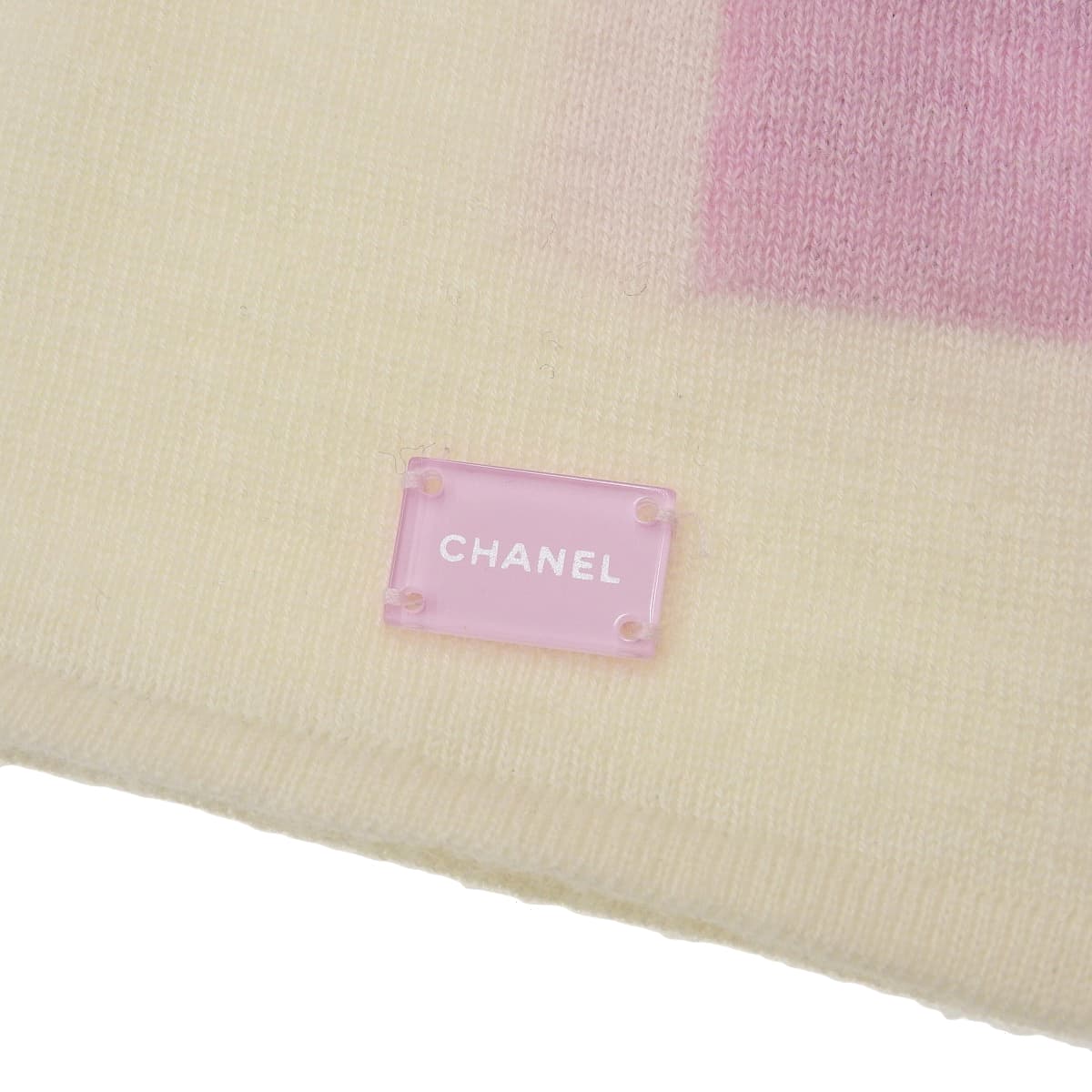 シャネル CHANEL ニット ベスト ノースリーブニット カシミヤ100% 白×ピンク×緑 サイズ38 レディース 04C 4443