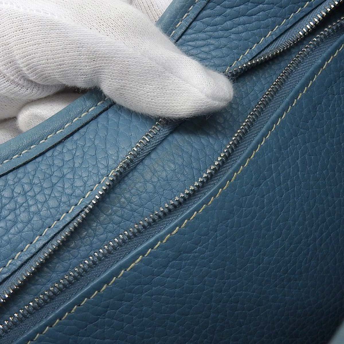 エルメス HERMES トリム31 ワンショルダー ショルダーバッグ トリヨンレザー ブルージーン シルバー金具 レディース □H刻印 2004年 4604
