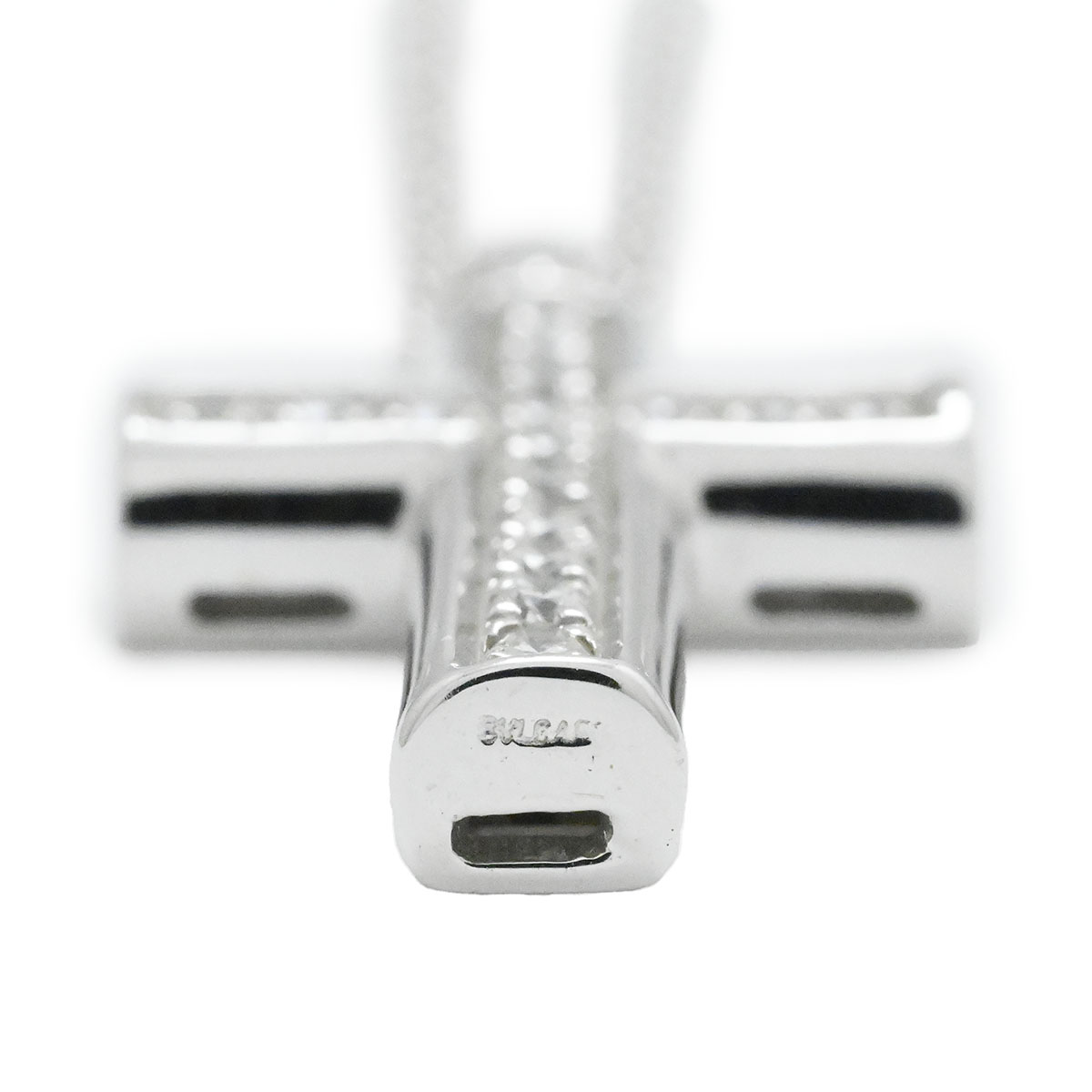 ブルガリ BVLGARI 750WG K18WG ホワイトゴールド デミパヴェラテンクロスネックレス レディース メンズ  3880