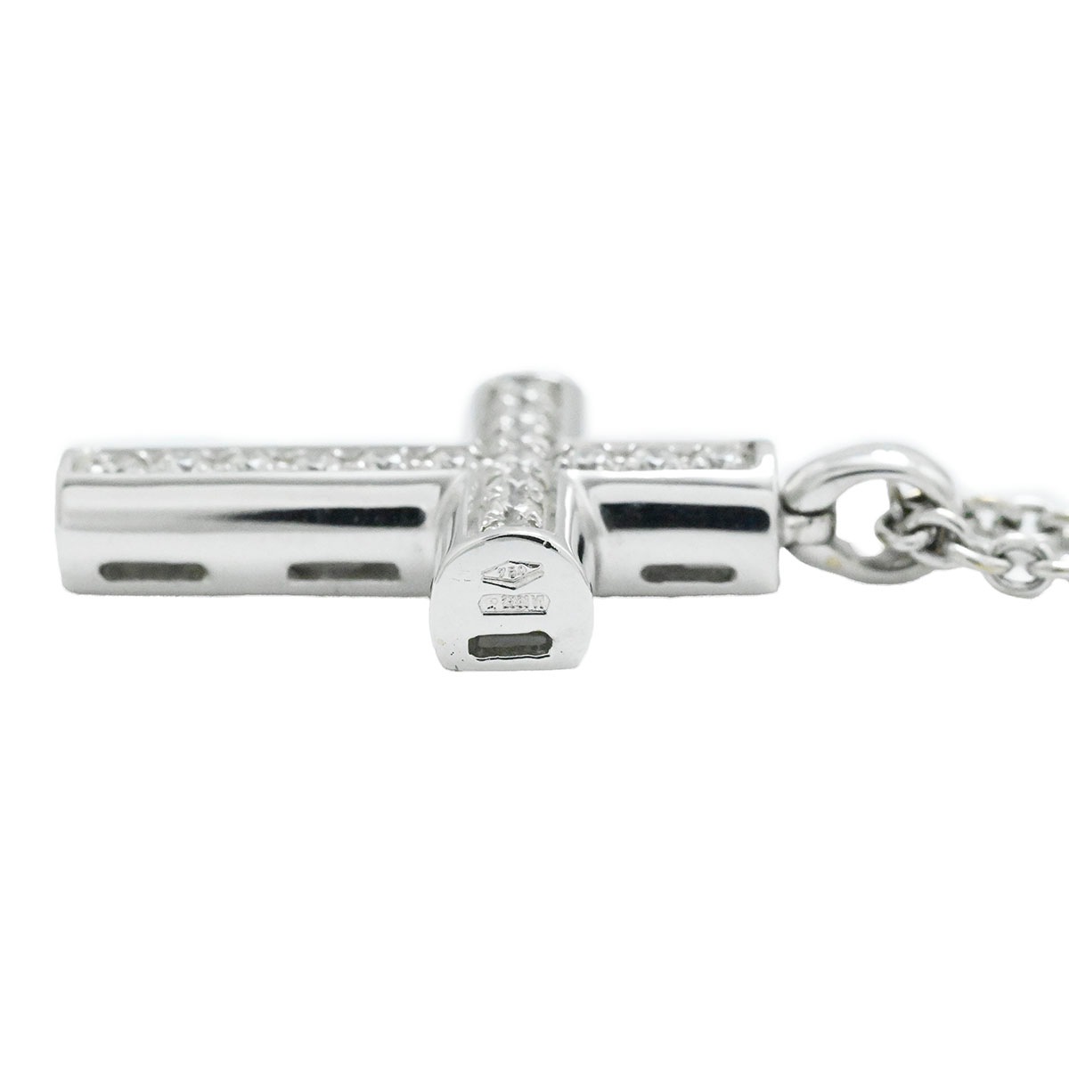 ブルガリ BVLGARI 750WG K18WG ホワイトゴールド デミパヴェラテンクロスネックレス レディース メンズ  3880