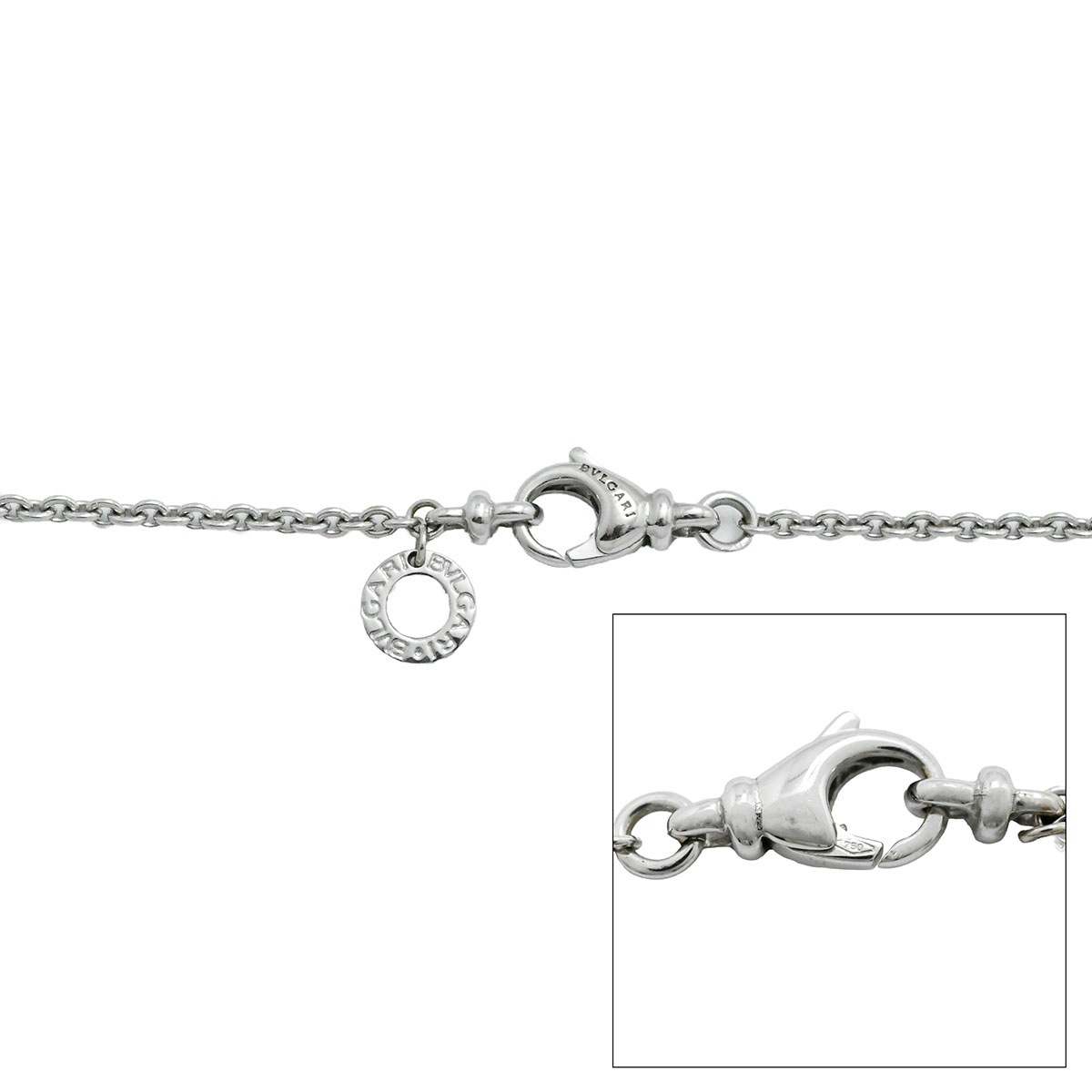 ブルガリ BVLGARI 750WG K18WG ホワイトゴールド デミパヴェラテンクロスネックレス レディース メンズ  3880