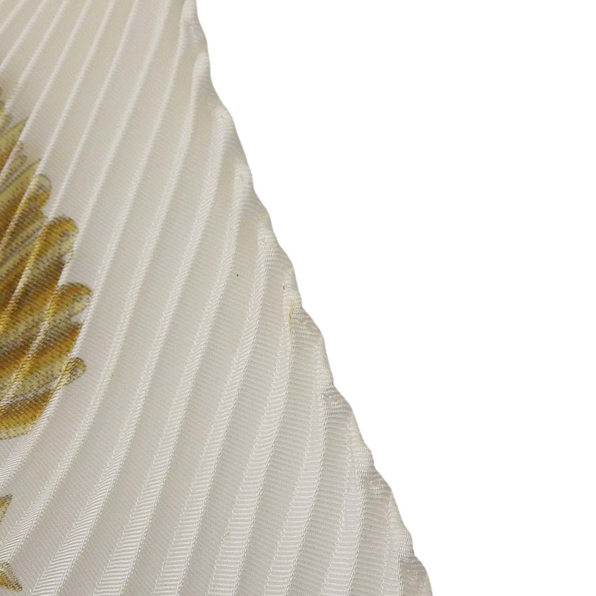 エルメス HERMES Poste et Cavlerie サーベルの飾り袋 プリーツスカーフ シルク ホワイト×ゴールド マルチカラー レディース 4705