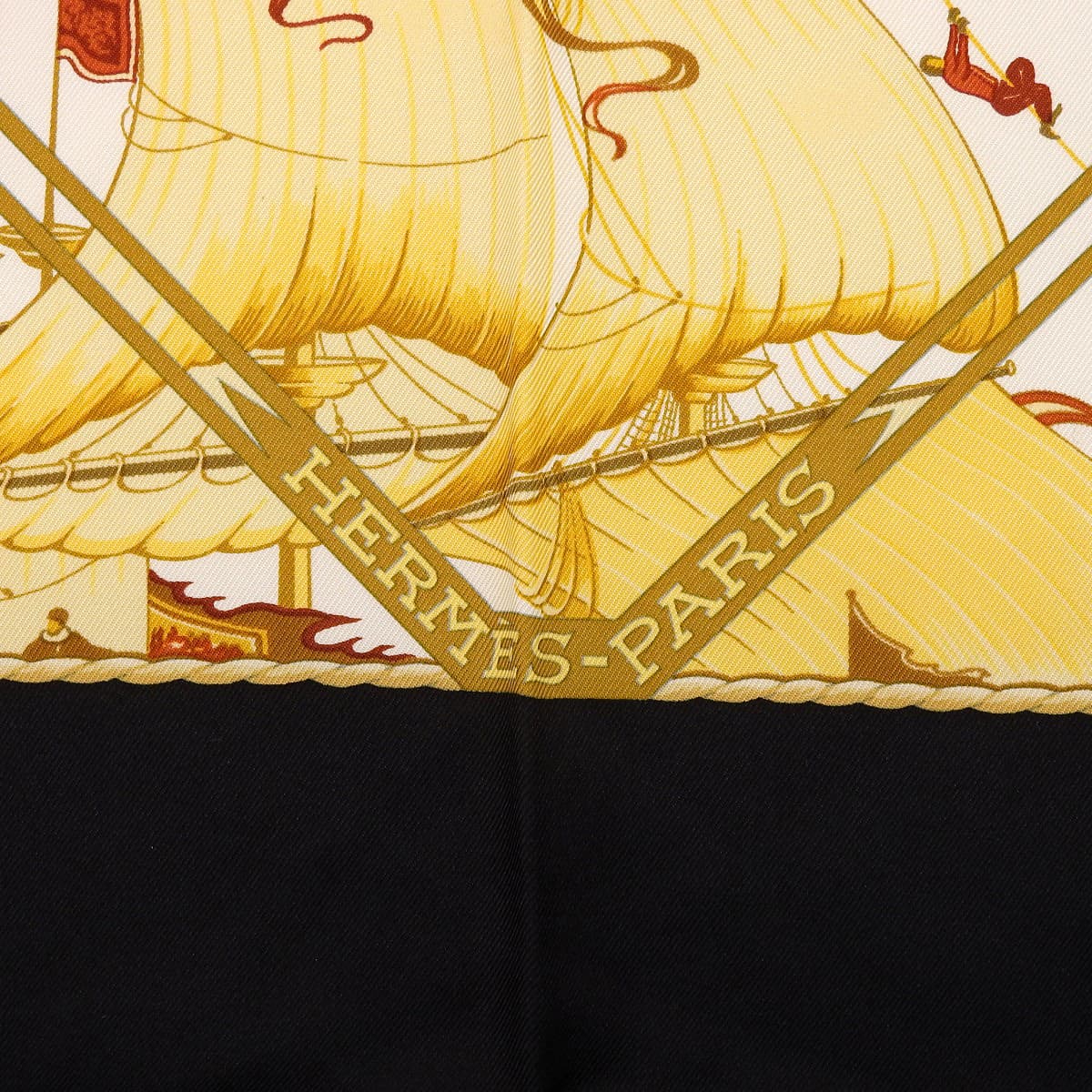 エルメス HERMES カレ90 Au-dera des cing mers 5つの海を越えて スカーフ シルク ブラック レディース 4763