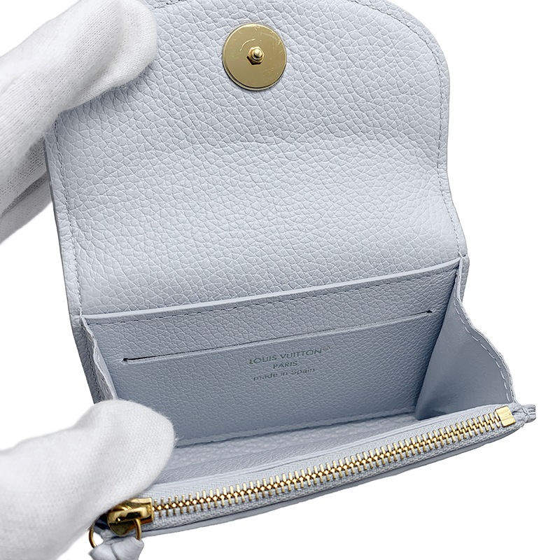 ルイヴィトン Louis Vuitton アンプラント ポルトモネロザリ コインケース コンパクトウオレット 財布М14505 アズールブルー レディース  2053