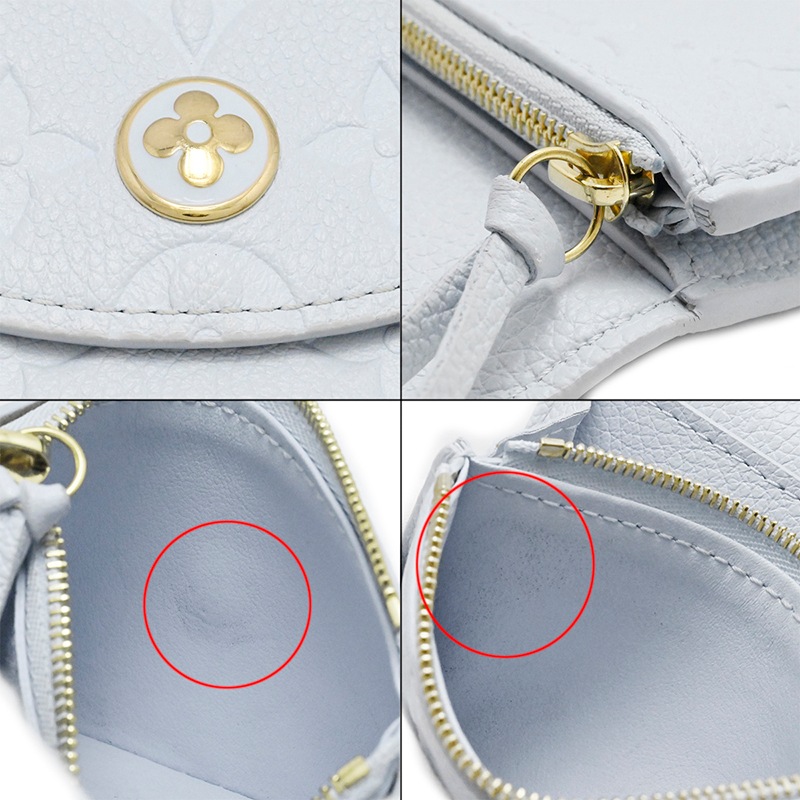 ルイヴィトン Louis Vuitton アンプラント ポルトモネロザリ コインケース コンパクトウオレット 財布М14505 アズールブルー レディース  2053