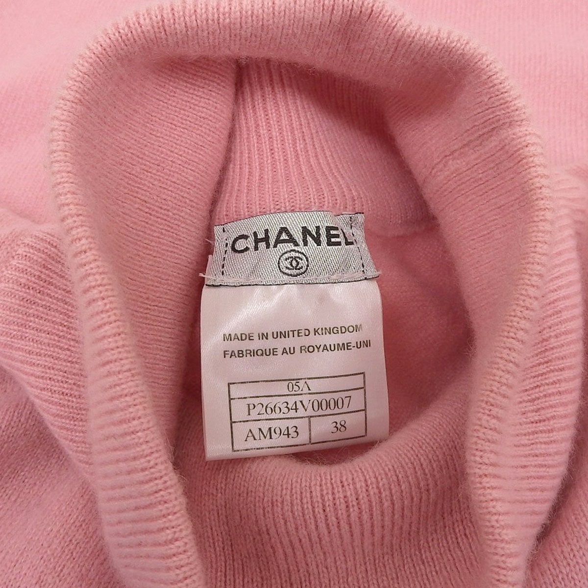シャネル CHANEL セーター 半袖 カシミア ピンク 38 レディース