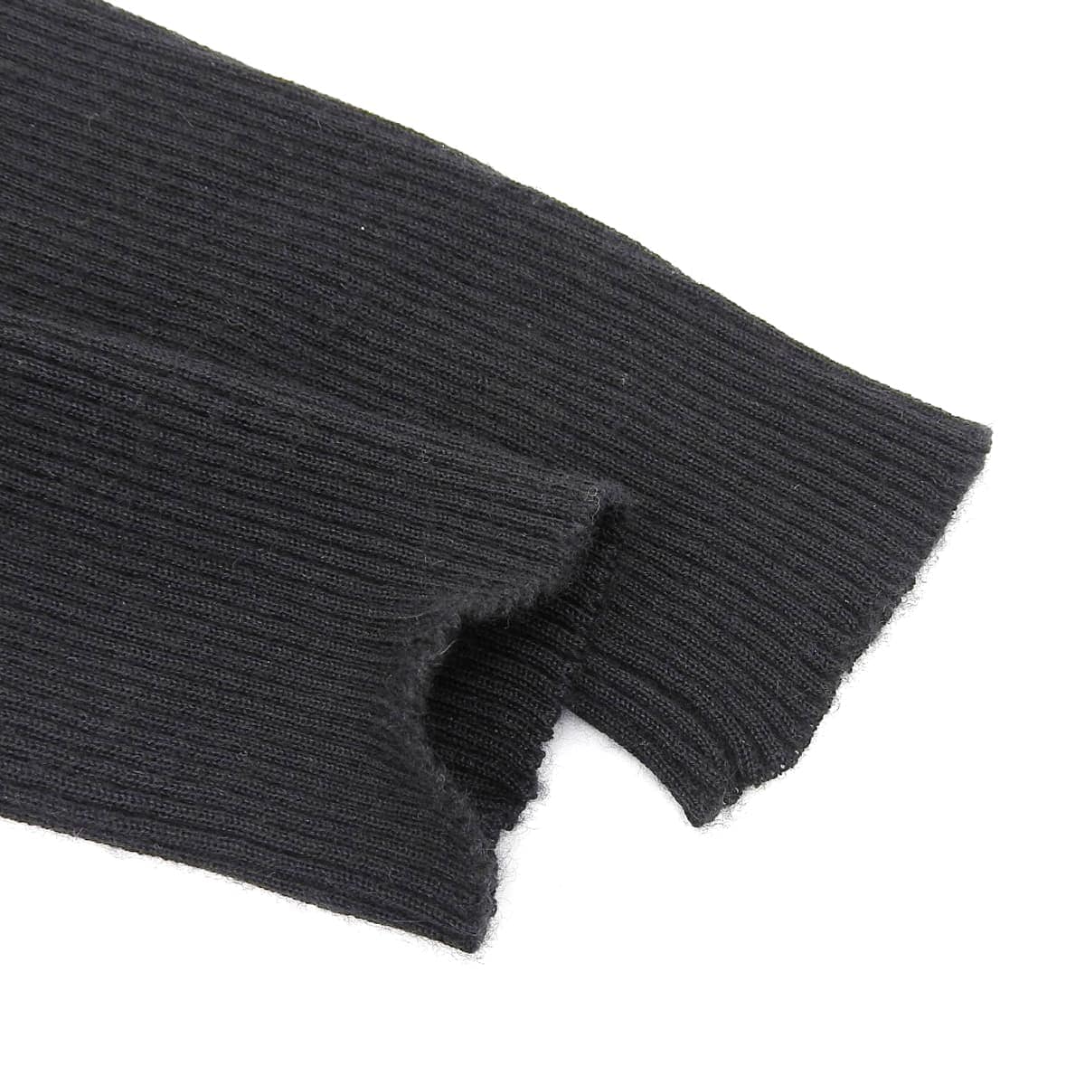 シャネル CHANEL ハイネック リブ ニット 七分袖 カシミヤ シルク ブラック サイズ38  レディース 03A 4444