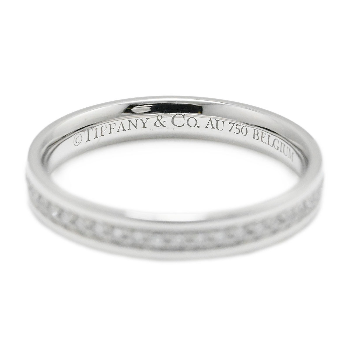 ティファニー TIFFANY & Co. 750WG K18WG ホワイトゴールド メトロフルサークル ダイヤリング フルダイヤ 8号 レディース  3799