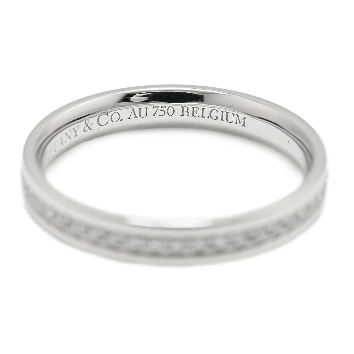 ティファニー TIFFANY & Co. 750WG K18WG ホワイトゴールド メトロフルサークル ダイヤリング フルダイヤ 8号 レディース  3799